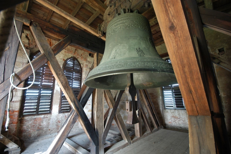 The world famous bell "Liesl" at Schloss Seggau is hanging in the old bell tower